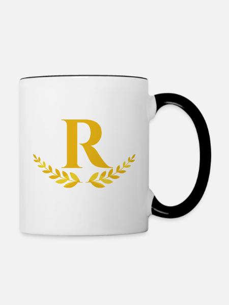 R - Tasse zweifarbig - Weiß/Schwarz