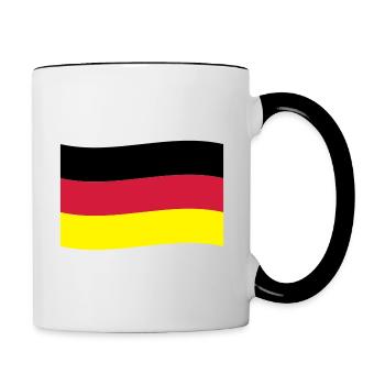 Deutschland Fahne Flagge Deutschlandfahne - Tasse zweifarbig - Weiß/Schwarz - Rechts