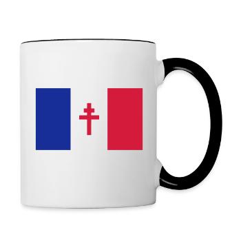 France libre - Mug contrasté - blanc/noir - Droite