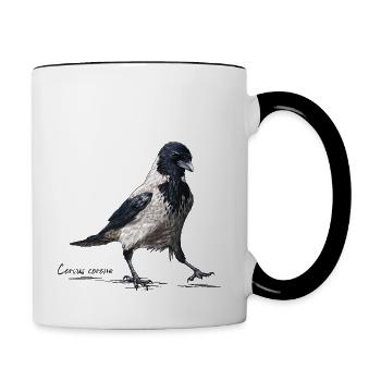 Corvus corone - Mug contrasté - blanc/noir - Droite
