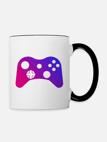 gaming controller gamer game - Tasse zweifarbig - Weiß/Schwarz