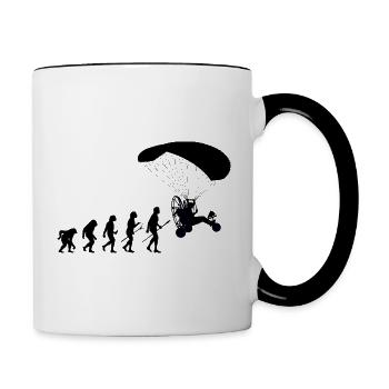 Trike-Gleitschirm Evolution Paragleiten mit Motor - Tasse zweifarbig - Weiß/Schwarz - Rechts