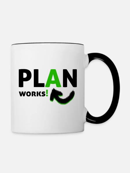 plan a - Tasse zweifarbig - Weiß/Schwarz