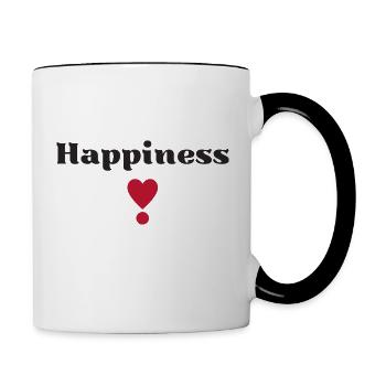 Bonheur - Mug contrasté - blanc/noir - Droite