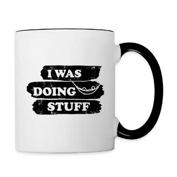 I was doing stuff - Hammock vintage - Contrasting Mug - white/black - Right