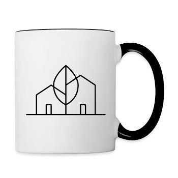 Architektur Logo - Tasse zweifarbig - Weiß/Schwarz - Rechts