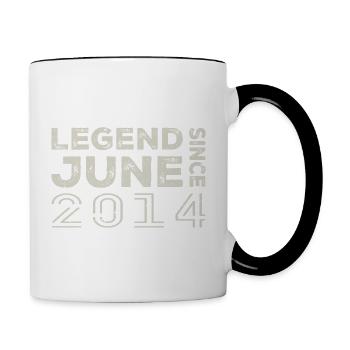 Juin 2014 Anniversaire Juin 2014 Juin Cadeau 2014 - Mug contrasté - blanc/noir - Droite