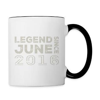 June 2016 Birthday June 2016 June Gift 2016 - Contrasting Mug - white/black - Right