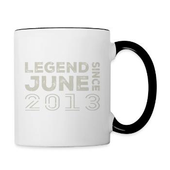 Juin 2013 Anniversaire Juin 2013 Juin Cadeau 2013 - Mug contrasté - blanc/noir - Droite