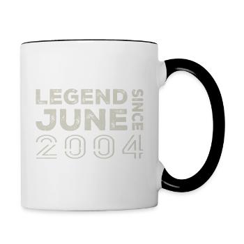 Juin 2004 Anniversaire Juin 2004 Juin Cadeau 2004 - Mug contrasté - blanc/noir - Droite