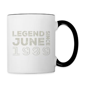 Juni 1989 Geburtstag Juni 1989 Juni Geschenk 1989 - Tasse zweifarbig - Weiß/Schwarz - Rechts