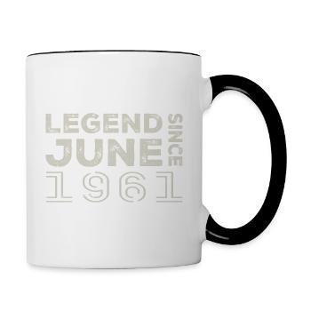 Juin 1961 Anniversaire Juin 1961 Juin Cadeau 1961 - Mug contrasté - blanc/noir - Droite