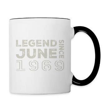 Juni 1969 Geburtstag Juni 1969 Juni Geschenk 1969 - Tasse zweifarbig - Weiß/Schwarz - Rechts