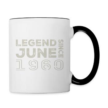 June 1960 Birthday June 1960 June Gift 1960 - Contrasting Mug - white/black - Right