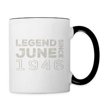Juni 1946 Geburtstag Juni 1946 Juni Geschenk 1946 - Tasse zweifarbig - Weiß/Schwarz - Rechts
