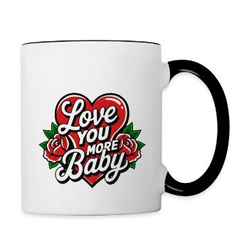 Je t'aime mon amour T-shirt pour cadeau valentin - Mug contrasté - blanc/noir - Droite