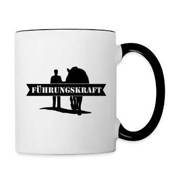 Führungskraft Pferd male - Tasse zweifarbig - Weiß/Schwarz - Rechts