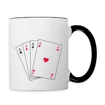 Spielkarten Ass - Tasse zweifarbig - Weiß/Schwarz - Rechts