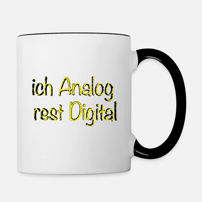 Ich analog Rest digital Statement Design - Tasse zweifarbig - Weiß/Schwarz