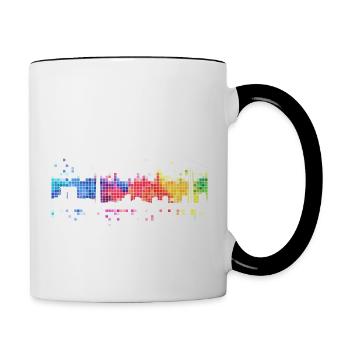 Düsseldorf Deutschland Stadt Skyline Fernsehturm - Tasse zweifarbig - Weiß/Schwarz - Rechts