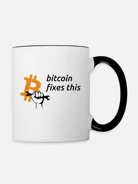Bitcoin fixes this - light - Tasse zweifarbig - Weiß/Schwarz