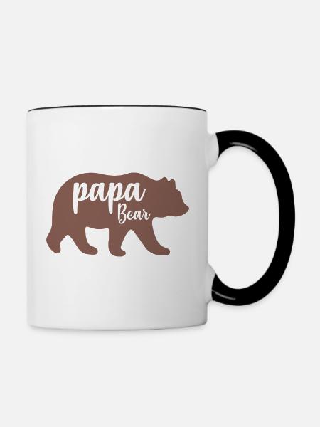 Papa Bear brown Bear Animal - Tasse zweifarbig - Weiß/Schwarz