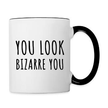 You look weird you - Contrasting Mug - white/black - Right