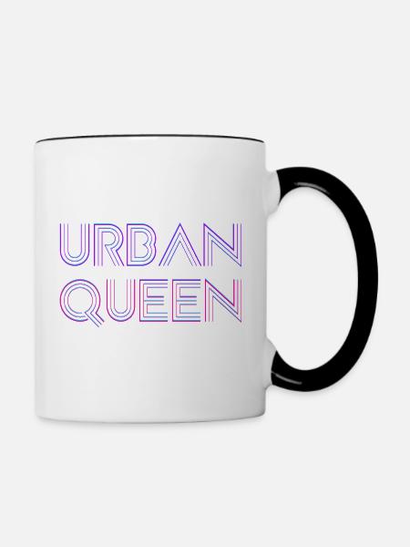Urbane Königin - Tasse zweifarbig - Weiß/Schwarz