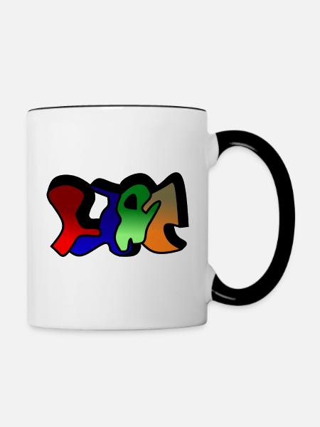 Schöne Kunst / Symbole / verschenken - Tasse zweifarbig - Weiß/Schwarz