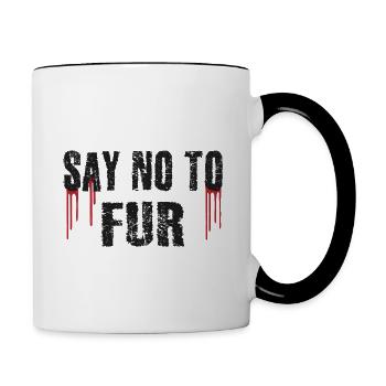 Dites non à la fourrure - Mug contrasté - blanc/noir - Droite