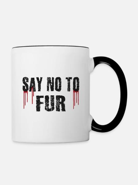 Sag Nein zu Pelz - Tasse zweifarbig - Weiß/Schwarz