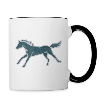 CUTE HORSE GALLOPING - Contrasting Mug - white/black - Right