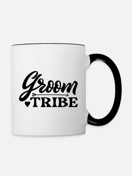 Bräutigam-Stamm - Tasse zweifarbig - Weiß/Schwarz