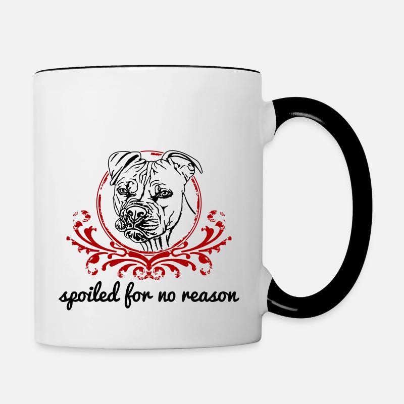 Spoiled for no reason Pitbull - Tasse zweifarbig - Weiß/Schwarz