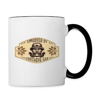 Approuvé par Mustache Man - Mug contrasté - blanc/noir - Droite