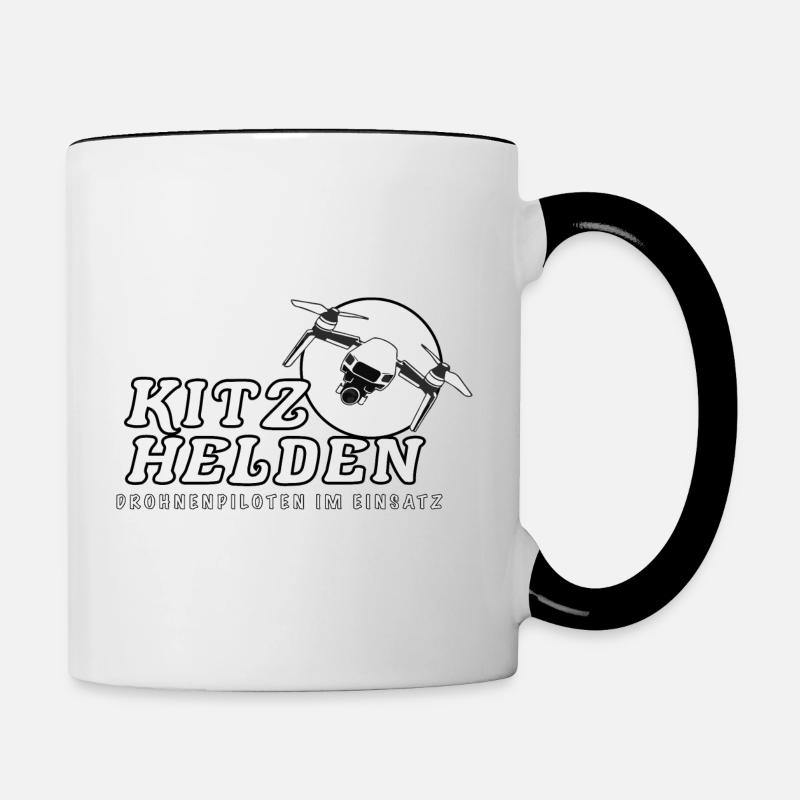 Pilot im Einsatz - Tasse zweifarbig - Weiß/Schwarz