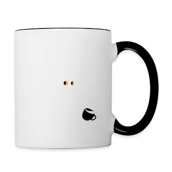 Drôle de chat, je t’entends mais je n’écoute pas - Mug contrasté - blanc/noir - Droite
