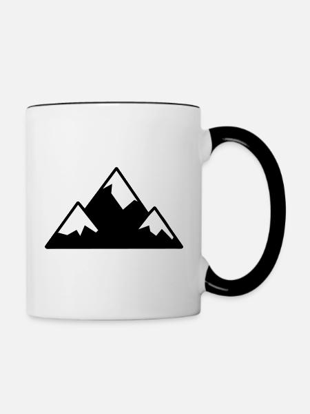 Montagnes - Mug contrasté - blanc/noir