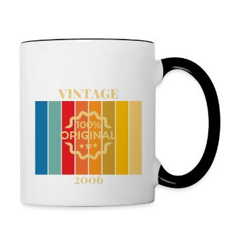 Anniversary 18 Years Vintage 2006 Gift 2006 - Contrasting Mug - white/black - Right