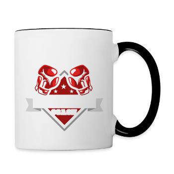 Entraîneur de boxe Entraînement de boxeur - Mug contrasté - blanc/noir - Droite