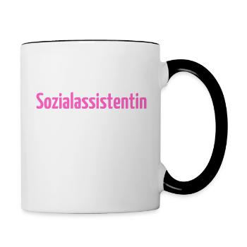 Sozialassistentin Sozialassistent Pflege Erziehung - Tasse zweifarbig - Weiß/Schwarz - Rechts