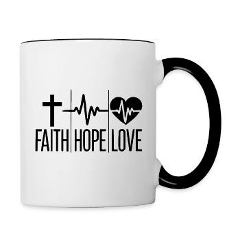 Faith, hope and love - Contrasting Mug - white/black - Right