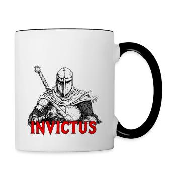 Invictus Crusader Crusader Knight Warrior - Contrasting Mug - white/black - Right