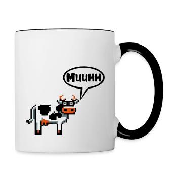Servus Moin Cow Hello Morning Hello Good Day - Contrasting Mug - white/black - Right