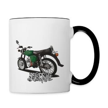 S51 (grün) // Illustration - Tasse zweifarbig - Weiß/Schwarz - Rechts