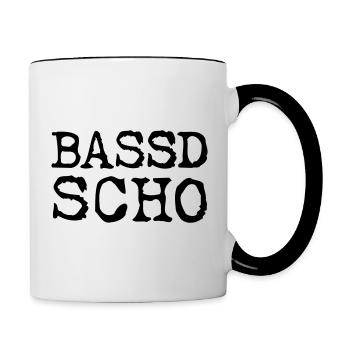 Bassd Scho - Tasse zweifarbig - Weiß/Schwarz - Rechts