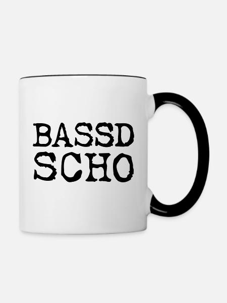 Bassd Scho - Tasse zweifarbig - Weiß/Schwarz