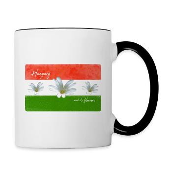 Hungary Flag Hungarian - Contrasting Mug - white/black - Right