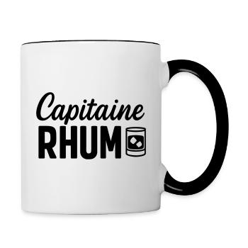 Capitaine des Mers – Style Pirate Vintage - Mug contrasté - blanc/noir - Droite