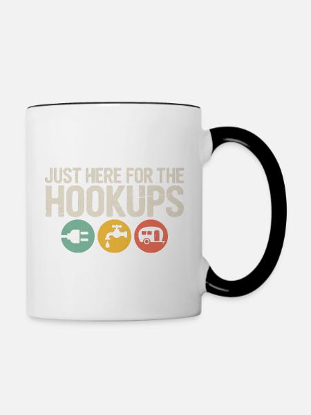 Hookup-Trio: Plug, Tap, Camper - Tasse zweifarbig - Weiß/Schwarz